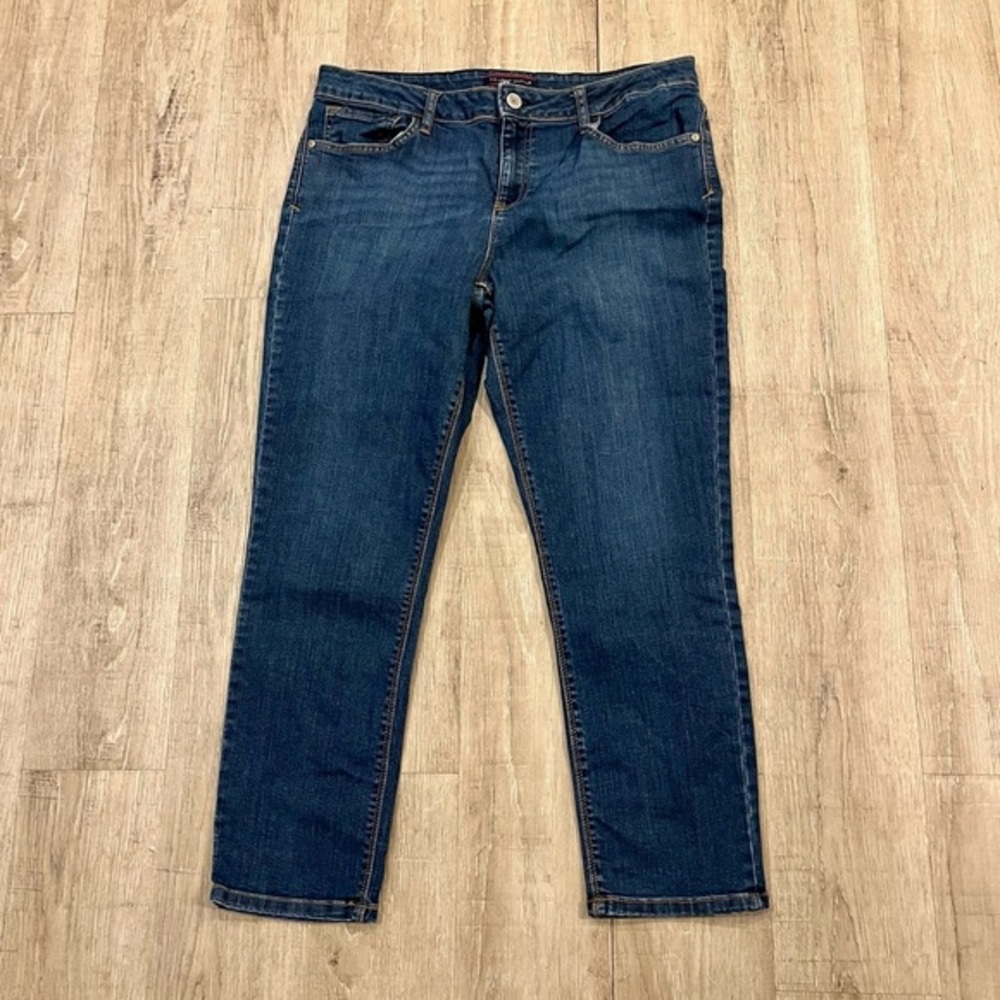 Tommy Hilfiger Slim Crop Blue Denim Jeans 12 - Picture 2 of 11